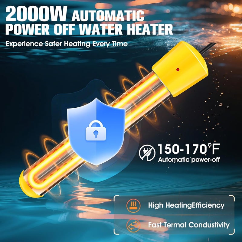 FizZeal Portable Shower With Heater,Portable Shower For Camping With 2000W Auto-Off Heater,4 Spray Modes,Lasting 140 mins,LED Display,Portable Shower Pump,Outdoor Shower For Camping,Hiking,Travel,Car,Pet - Image 4